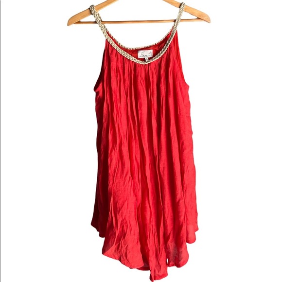 Emma G | Orange Gauzy Beach Pool Coverup Dress size Medium - Picture 2 of 6